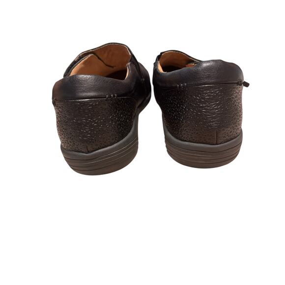 Halsa Black Leather Comfort Slip On Shoes Women’s Orthotic Walking Loafers 11 - Picture 4 of 9